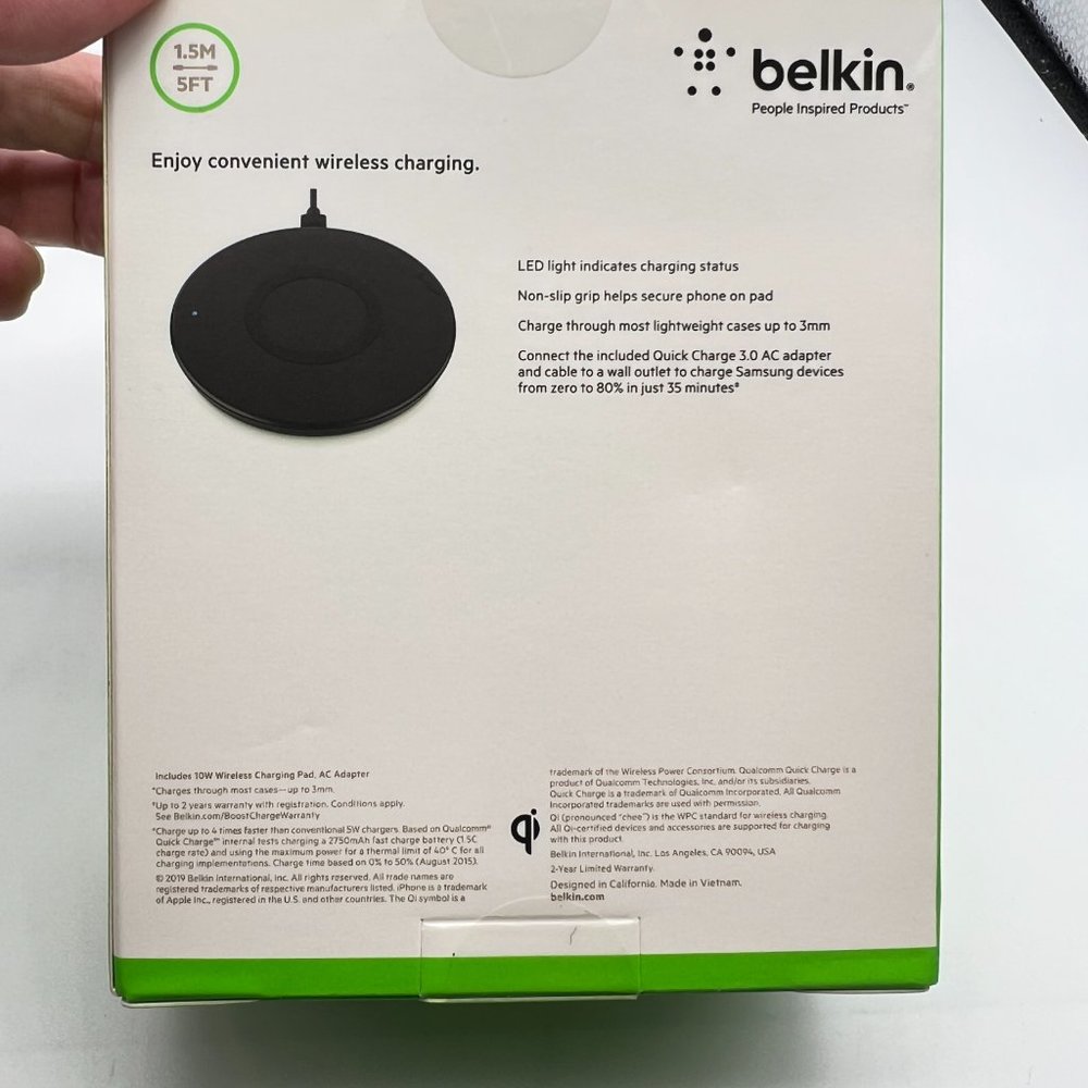 Belkin Boost Charge 10 Watt Wireless Qi Charging Charger Pad (F7UO85) NEW IN BOX - Picture 8 of 10